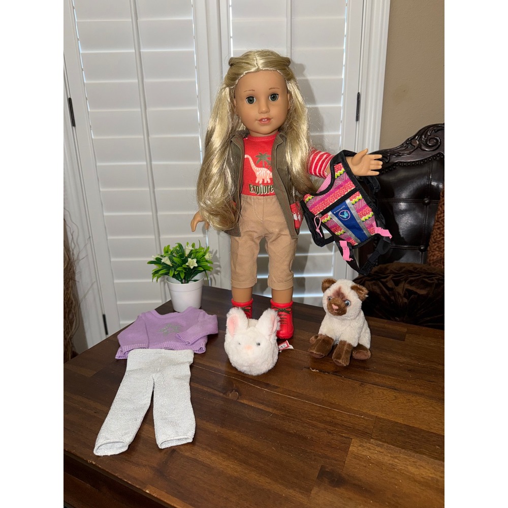 American Girl Doll Kira Blonde Hair Green Eyes with Outfits and Accessories